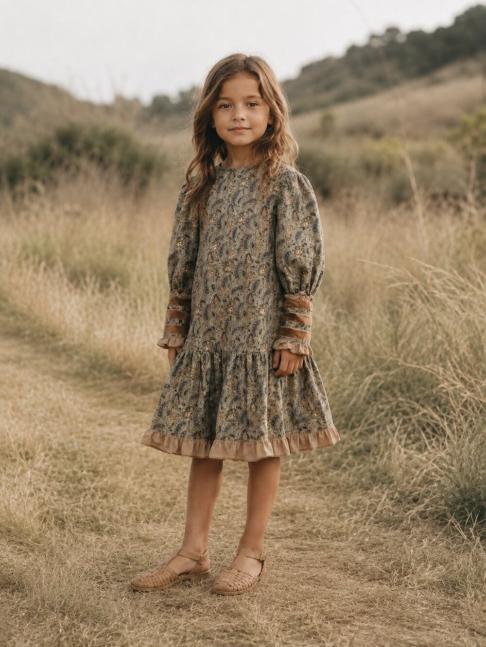 BEBE ORGANIC 100% Cotton Paisley Cottagecore Dress $238 MSRP